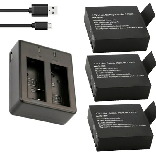 900mAh SJ4000 rechargeable Battery For SJCAM SJ4000 M10 SJ5000 SJ5000X For EKEN H9 H9R H8R H8 GIT PG900 action camera batteria